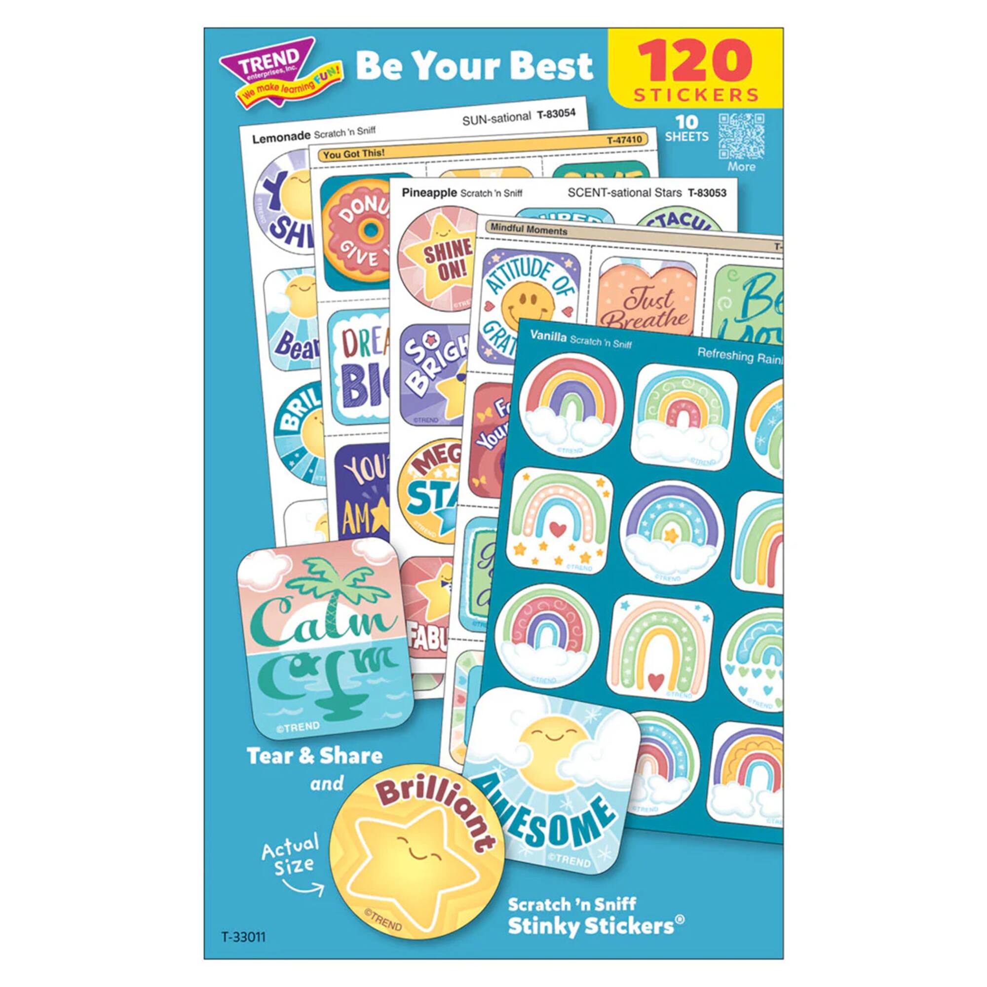 TREND Enterprises® Be Your Best Mixed Stickers Variety Pack, 120 Per Pack, 2 Packs